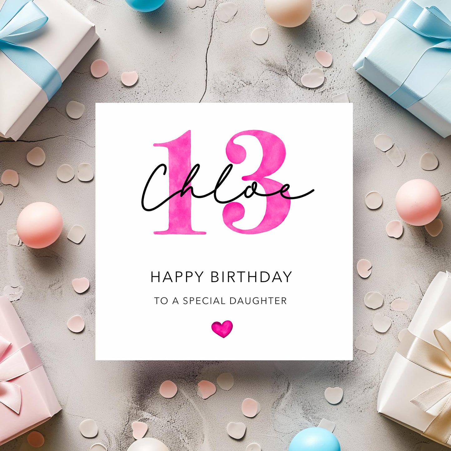 Granddaughter 13th Birthday Card, Personalised 13th Birthday Card For Daughter, Officially A Teenager Card, Daughter 13th Birthday Card
