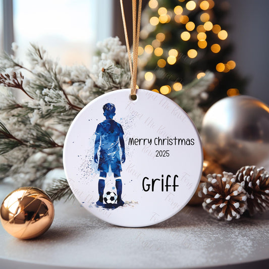 Personalised Football Bauble, Football Christmas Bauble, Christmas Tree Decoration For Grandchild, Christmas Decorations, Christmas Gift