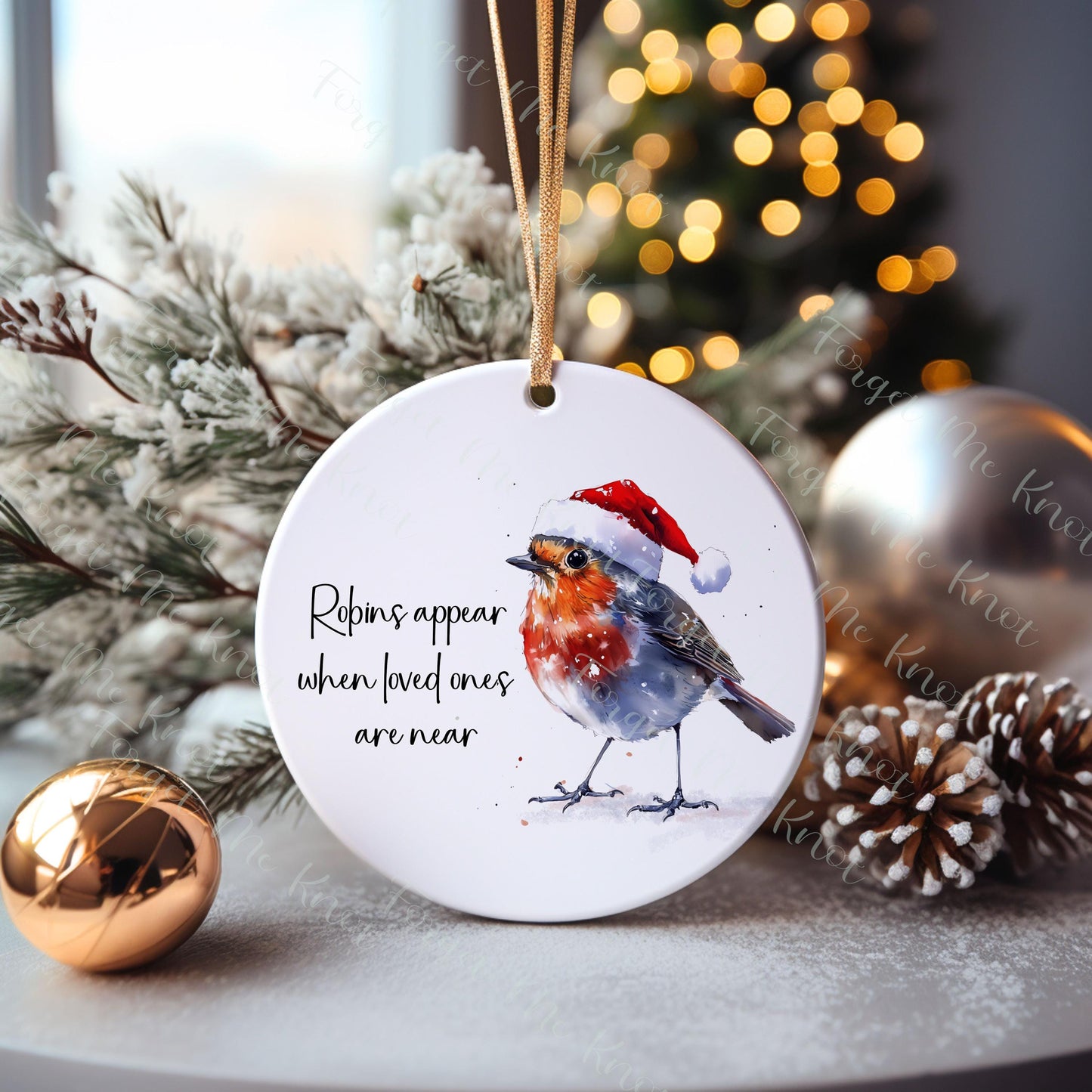 Lost Loved One Bauble, Memory Bauble, Robins Appear When Loved Ones Are Near Christmas Tree Bauble, Robin Christmas Tree Decoration