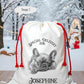 Dog Santa Sack, Christmas Present Sack, Personalised Stocking, Father Christmas Sack, Santa Present Sack, Frenchie Dog Xmas Present Sack