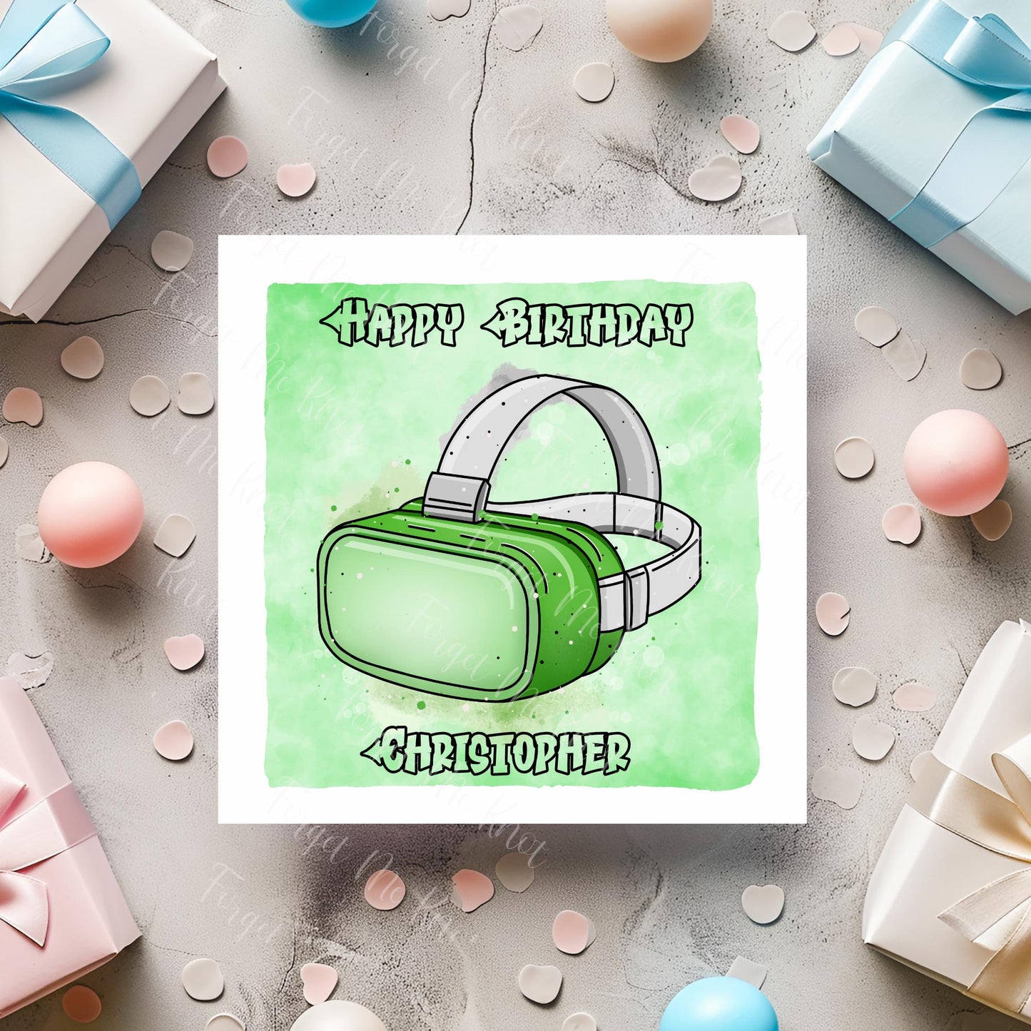 VR Headset Birthday Card – Virtual Reality Gamer Birthday Card – Funny Tech Birthday Card – VR Gamer Gift - Any Age