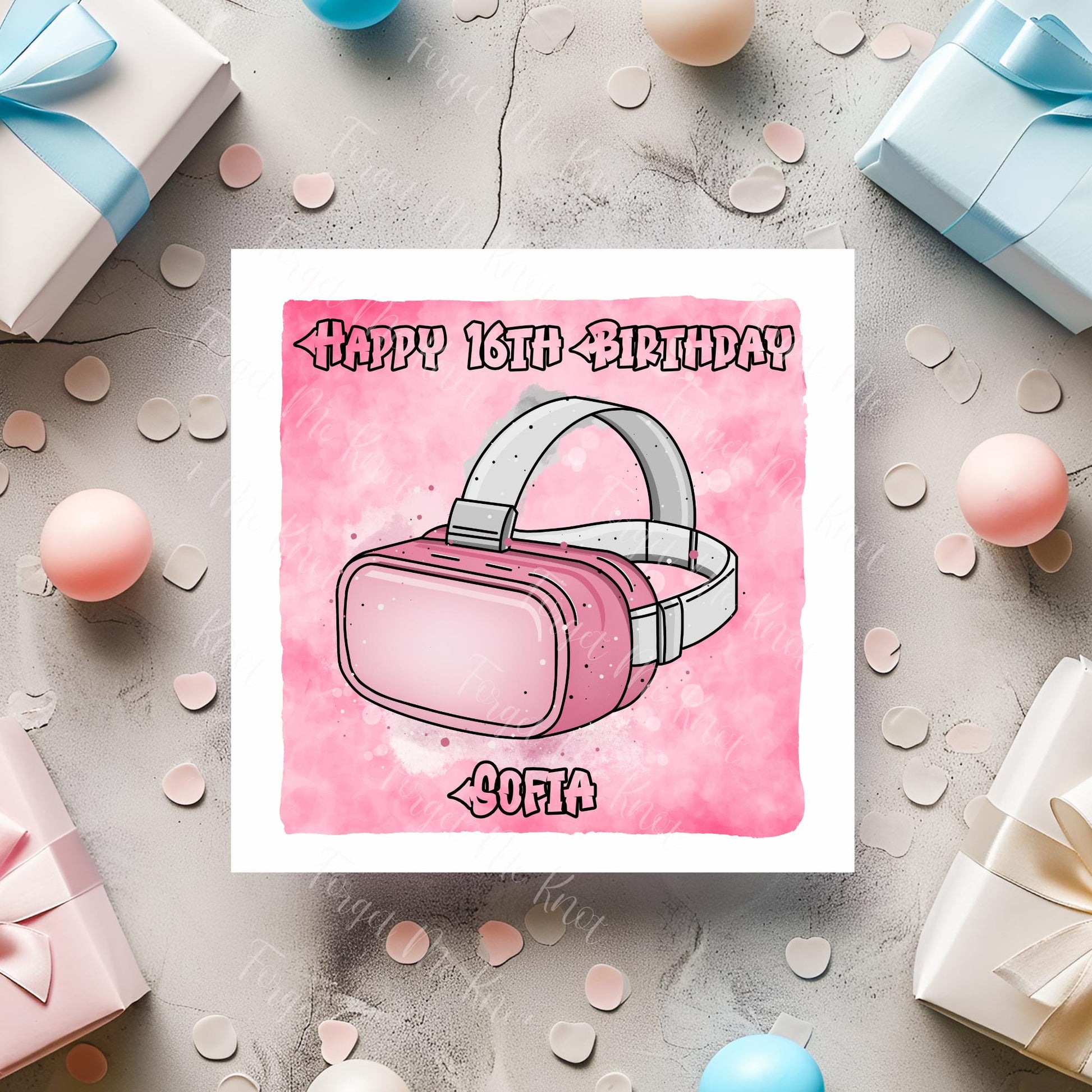VR Headset Birthday Card – Virtual Reality Gamer Birthday Card – Funny Tech Birthday Card – VR Gamer Gift - Any Age