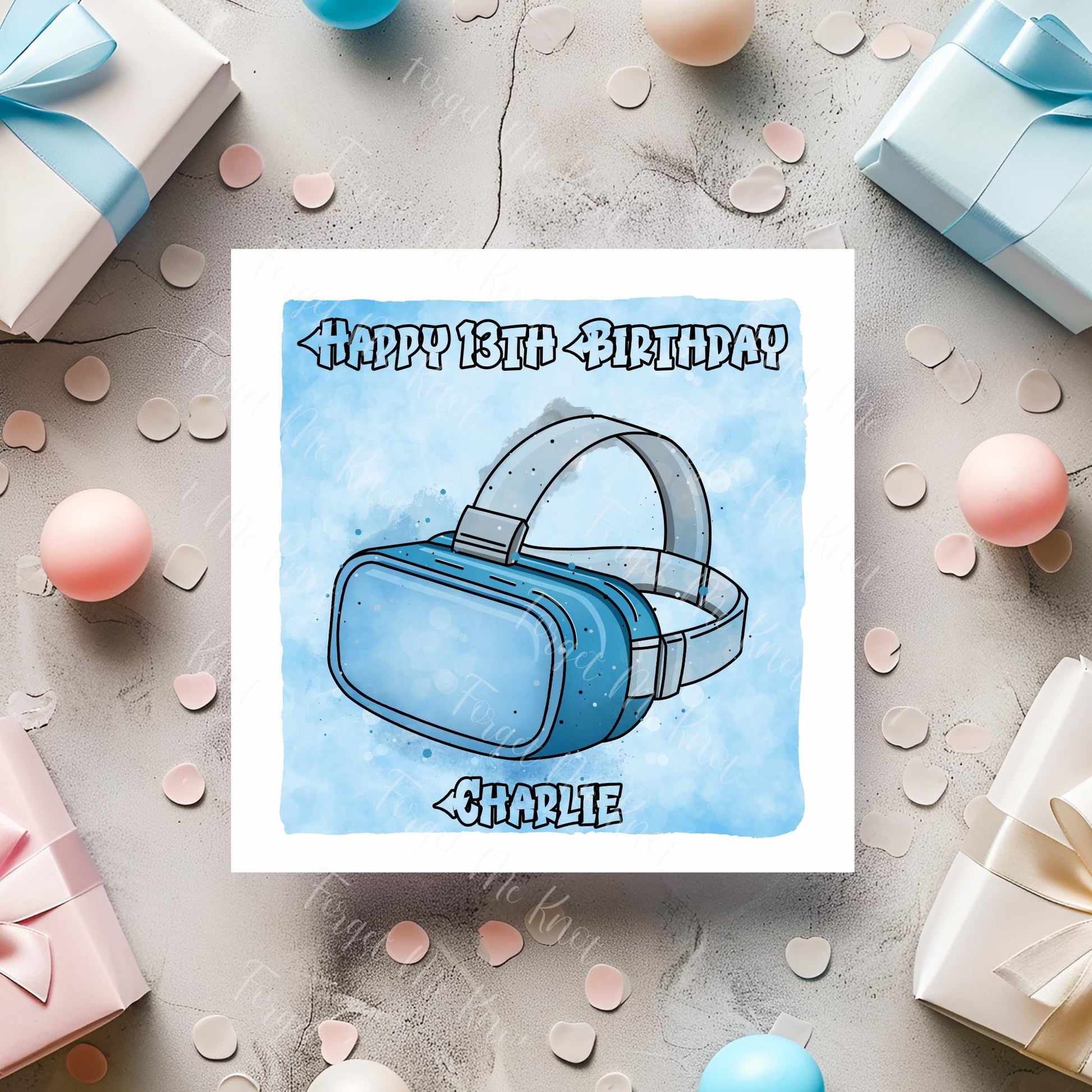 VR Headset Birthday Card – Virtual Reality Gamer Birthday Card – Funny Tech Birthday Card – VR Gamer Gift - Any Age