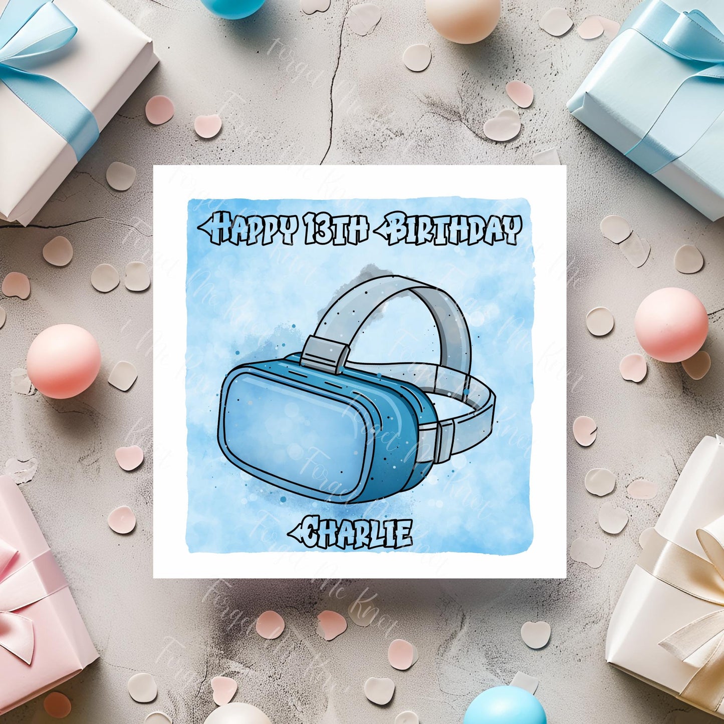 VR Headset Birthday Card – Virtual Reality Gamer Birthday Card – Funny Tech Birthday Card – VR Gamer Gift - Any Age