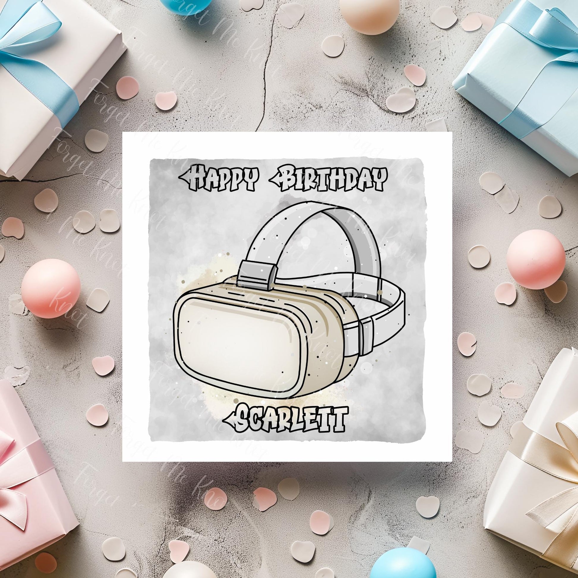 VR Headset Birthday Card – Virtual Reality Gamer Birthday Card – Funny Tech Birthday Card – VR Gamer Gift - Any Age