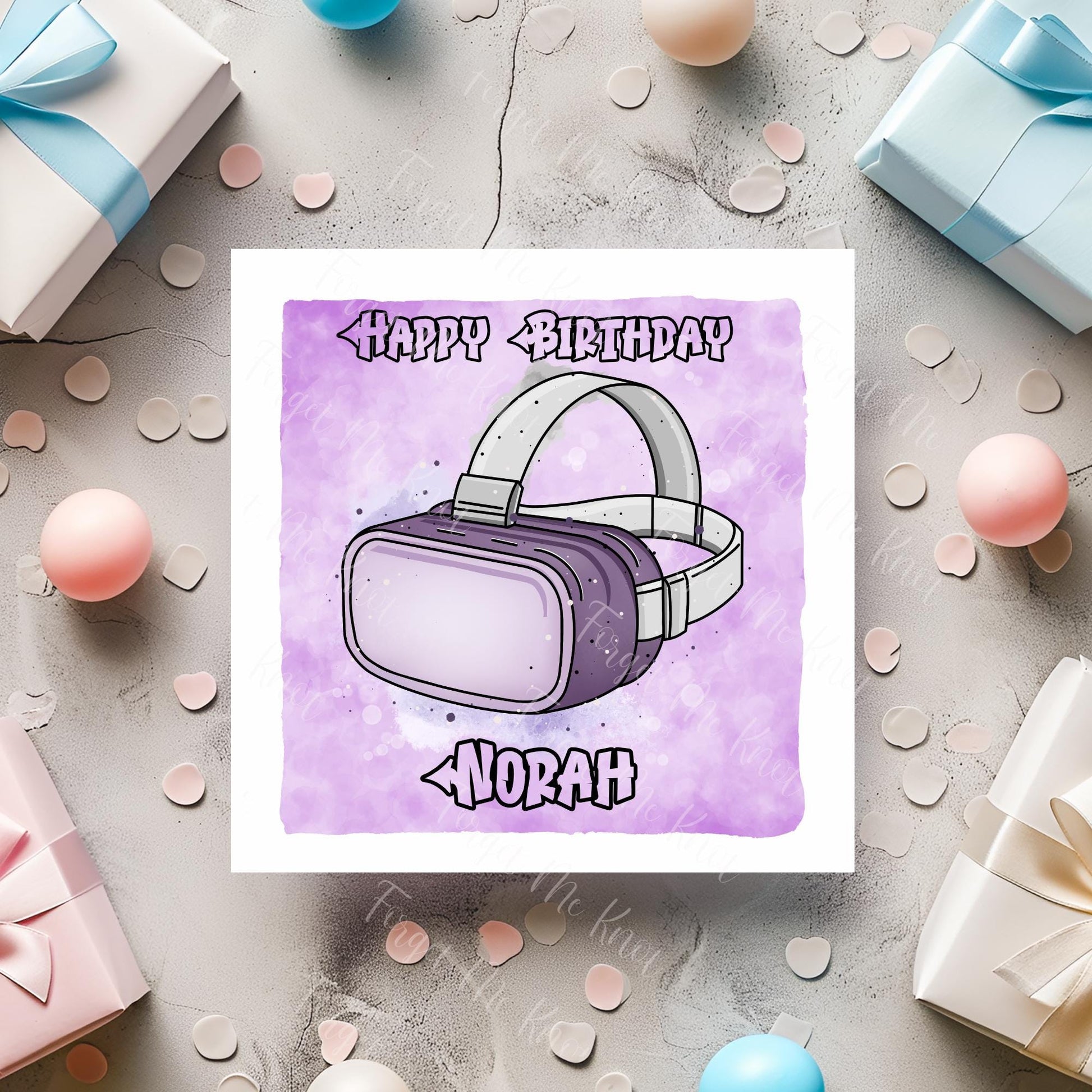 VR Headset Birthday Card – Virtual Reality Gamer Birthday Card – Funny Tech Birthday Card – VR Gamer Gift - Any Age