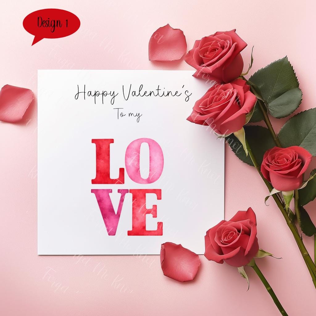 Valentine’s Day Card | Luxury Linen Card | 6x6 Romantic Valentine Card | Eco Friendly | Made in UK