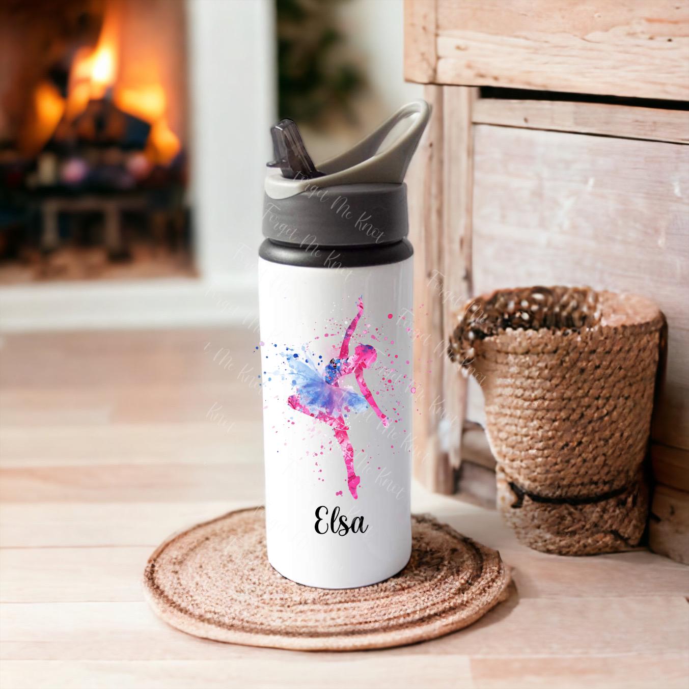 Abstract Ballet Dancer Water Bottle – Colourful Dance Design | 600ml Reusable Bottle | Ballerina Gift