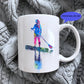 Personalised Abstract Sports Mug | 11oz White Ceramic Mug | Paddleboard, Martial Arts & Running Designs | Custom Name Gift