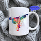 Personalised Abstract Sports Mug | 11oz White Ceramic Mug | Paddleboard, Martial Arts & Running Designs | Custom Name Gift