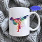 Personalised Abstract Sports Mug | 11oz White Ceramic Mug | Paddleboard, Martial Arts & Running Designs | Custom Name Gift