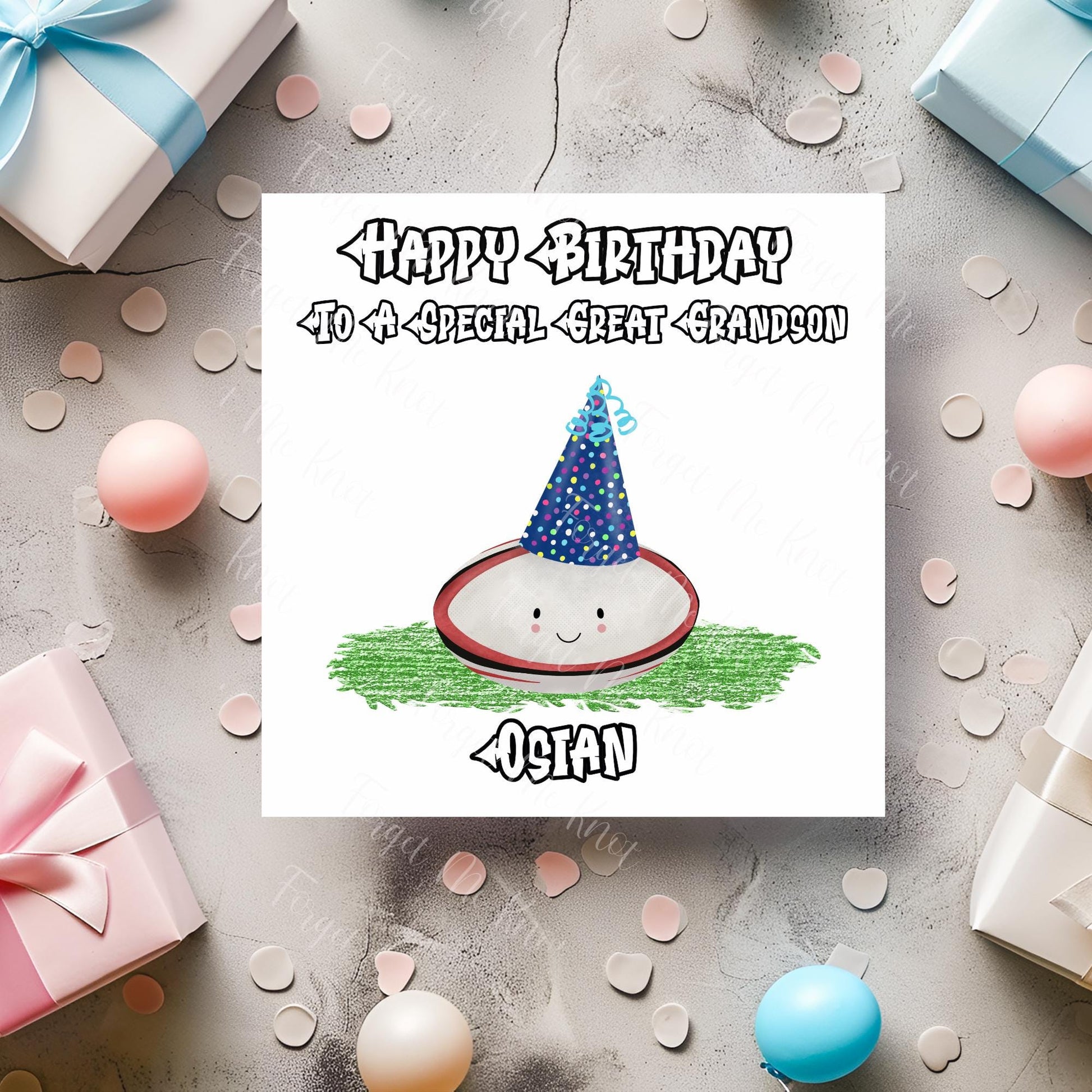 Funny Football Birthday Card for Granddaughter – Personalised Football Card – Luxury 6x6 Linen Card – Granddaughter Birthday Card