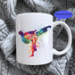 Personalised Abstract Sports Mug | 11oz White Ceramic Mug | Paddleboard, Martial Arts & Running Designs | Custom Name Gift