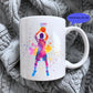 Personalised Abstract Sports Mug | 11oz White Ceramic Mug | Paddleboard, Martial Arts & Running Designs | Custom Name Gift