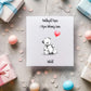 Welsh Birthday Card for Granddaughter Great Niece – Cerdyn Penblwydd Cymraeg – Scribble Bear Holding Balloon – Personalised Birthday Card
