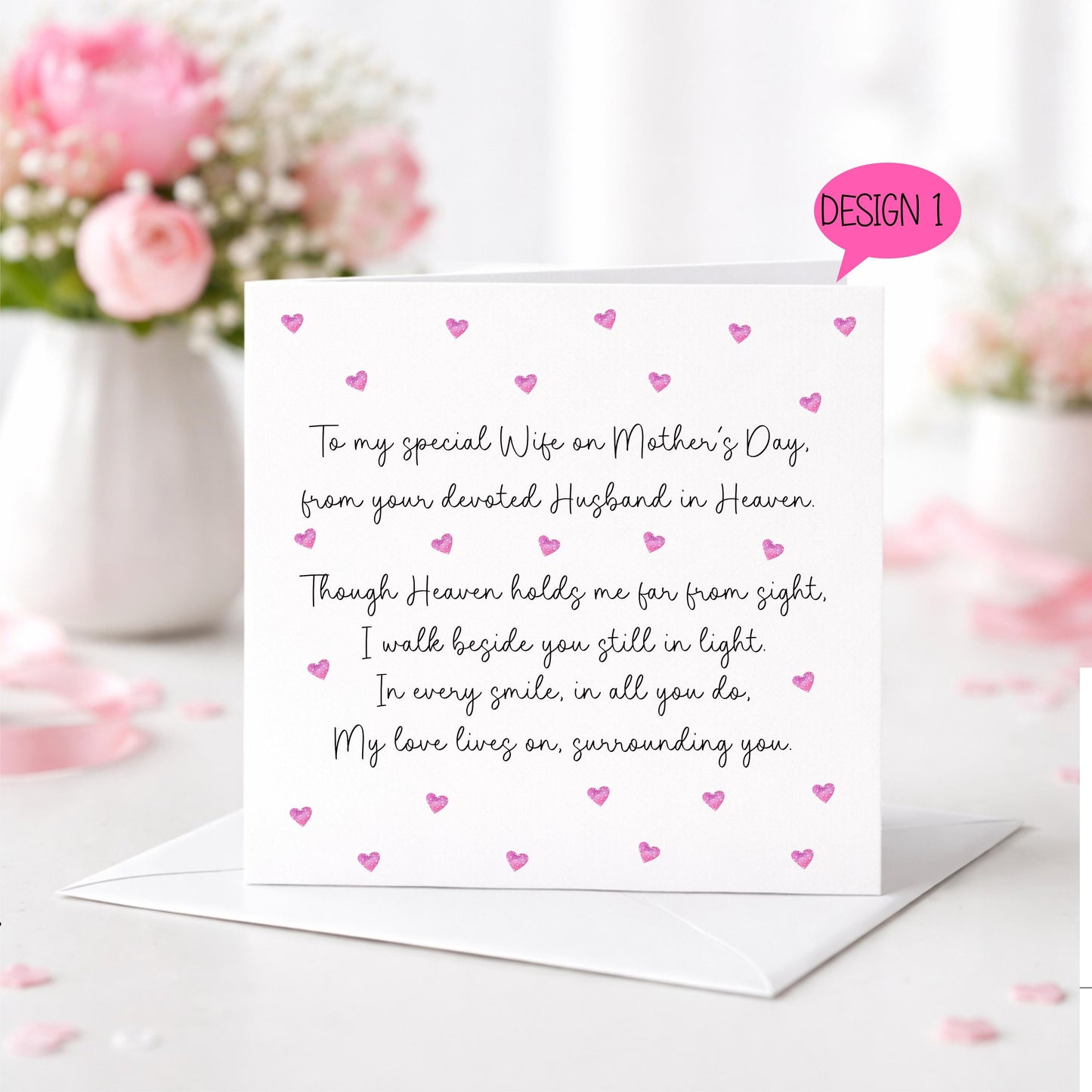 Mother’s Day Card From Husband in Heaven • Memorial Mother’s Day Card • In Loving Memory • Remembrance Card for Mum • Poem Card