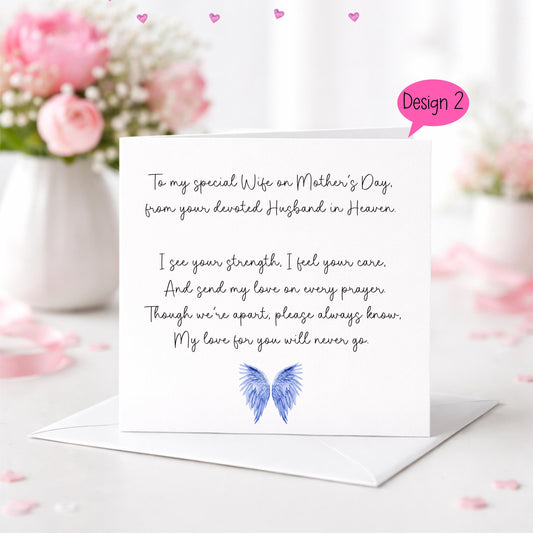Mother’s Day Card From Husband in Heaven • Memorial Mother’s Day Card • In Loving Memory • Remembrance Card for Mum • Poem Card