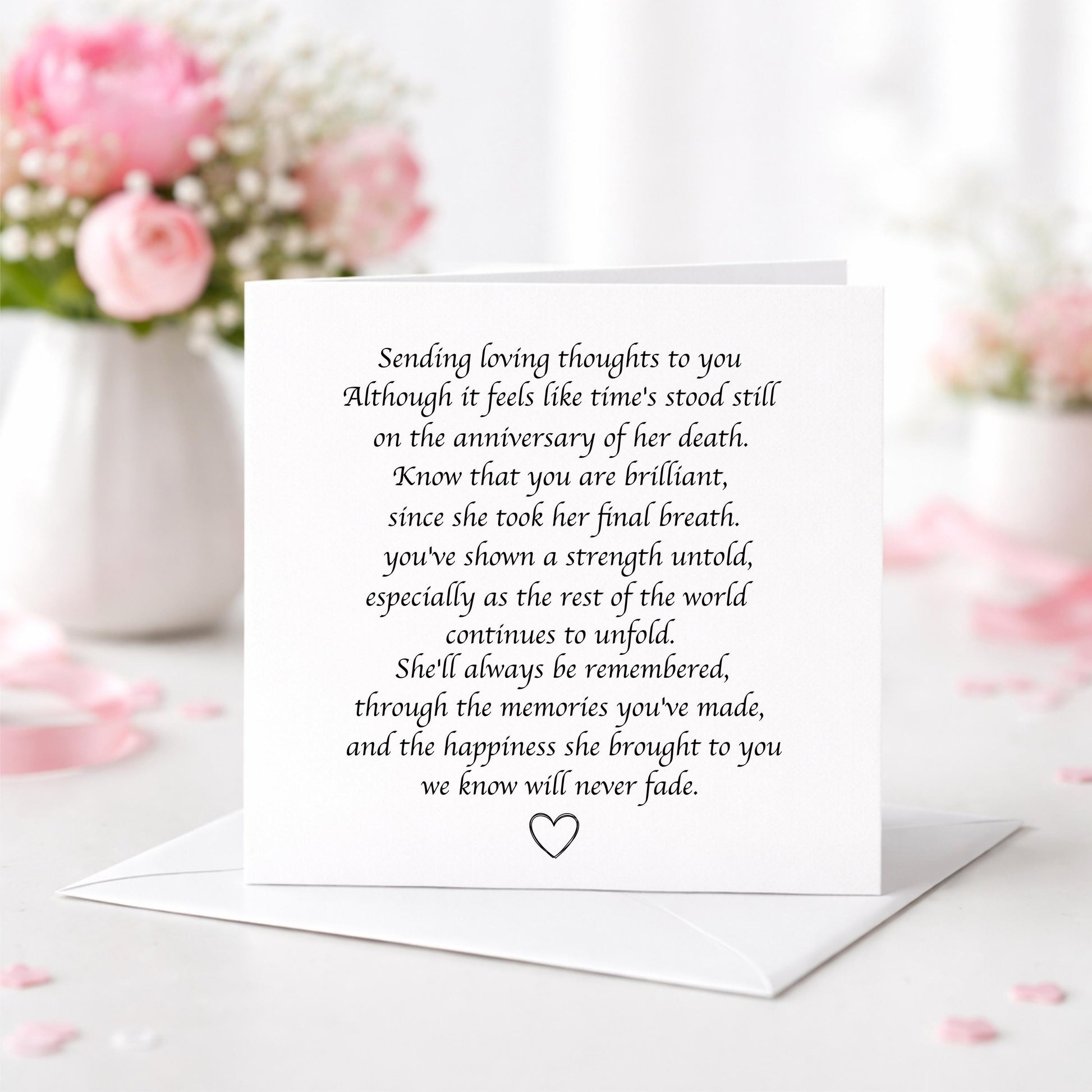 Thoughtful Death Anniversary Card • Remembrance Poem Card • In Loving Memory • Sympathy Card • Anniversary of Loss • Memorial Card