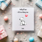 Welsh Birthday Card for Granddaughter Great Niece – Cerdyn Penblwydd Cymraeg – Scribble Bear Holding Balloon – Personalised Birthday Card
