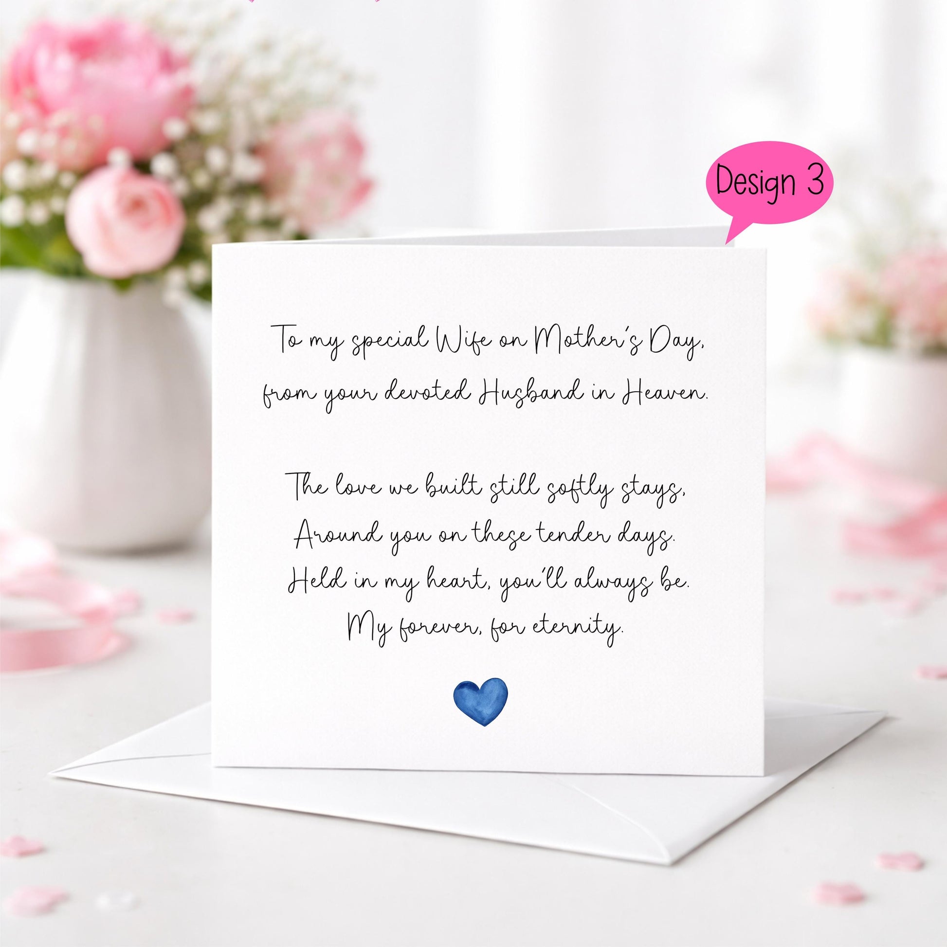 Mother’s Day Card From Husband in Heaven • Memorial Mother’s Day Card • In Loving Memory • Remembrance Card for Mum • Poem Card