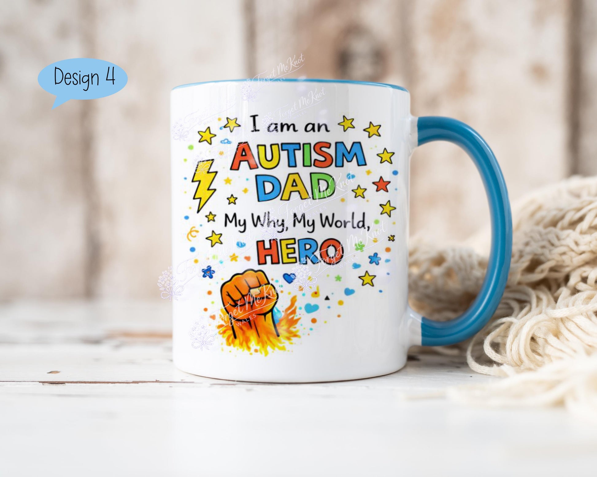 Autism Dad Mug - Fighting For My Hero Mug - Autism Awareness Gift For Dad - Special Needs Dad Gift - Father's Day Autism Mug