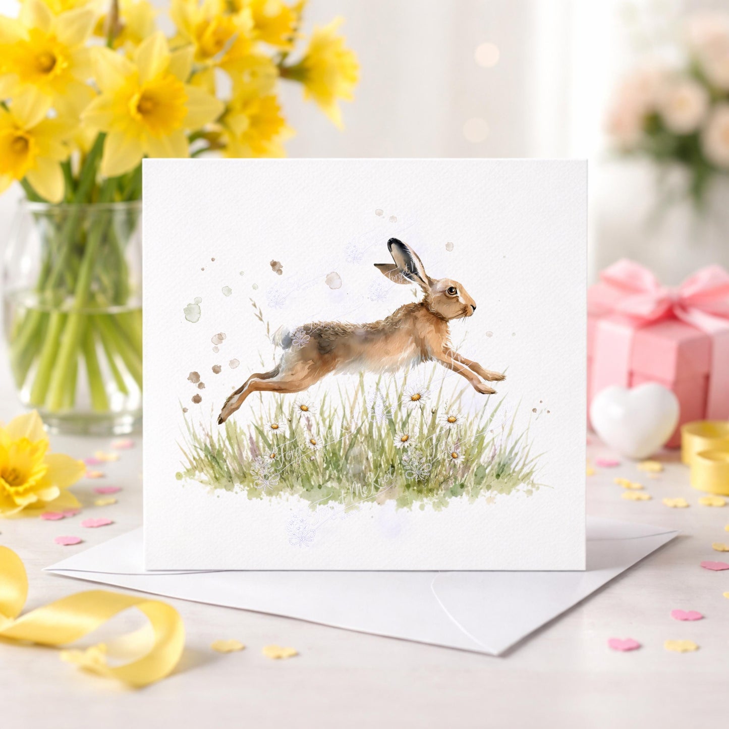 Woodland Animal Greeting Card | Linen Wildlife Card | Fox, Hare, Deer or Badger Card | Welsh Mam/Mum Birthday Card | Nature Lover Gift