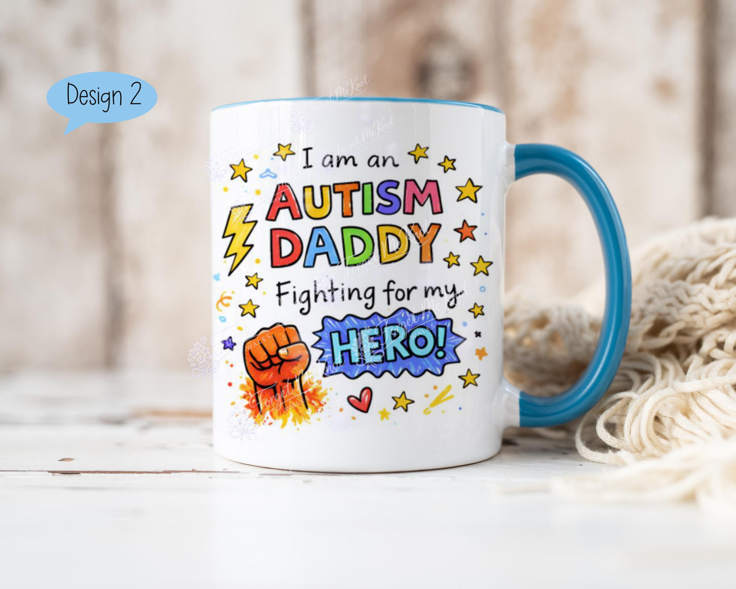 Autism Dad Mug - Fighting For My Hero Mug - Autism Awareness Gift For Dad - Special Needs Dad Gift - Father's Day Autism Mug