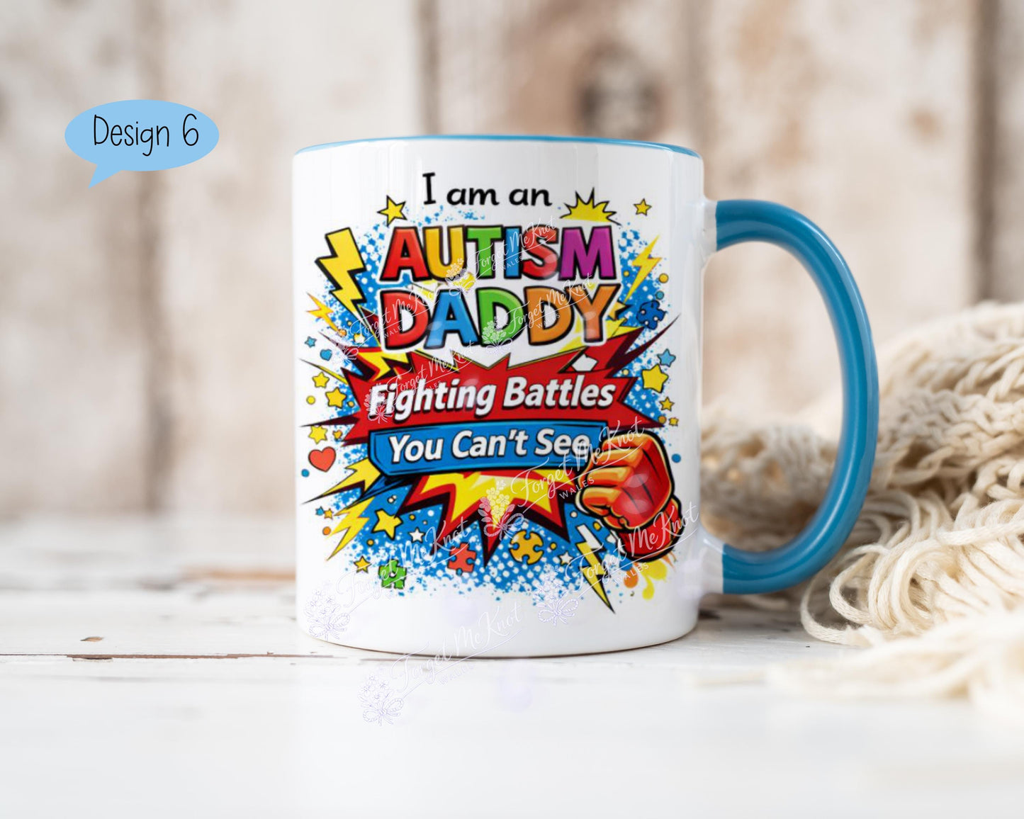 Autism Dad Mug - Fighting For My Hero Mug - Autism Awareness Gift For Dad - Special Needs Dad Gift - Father's Day Autism Mug