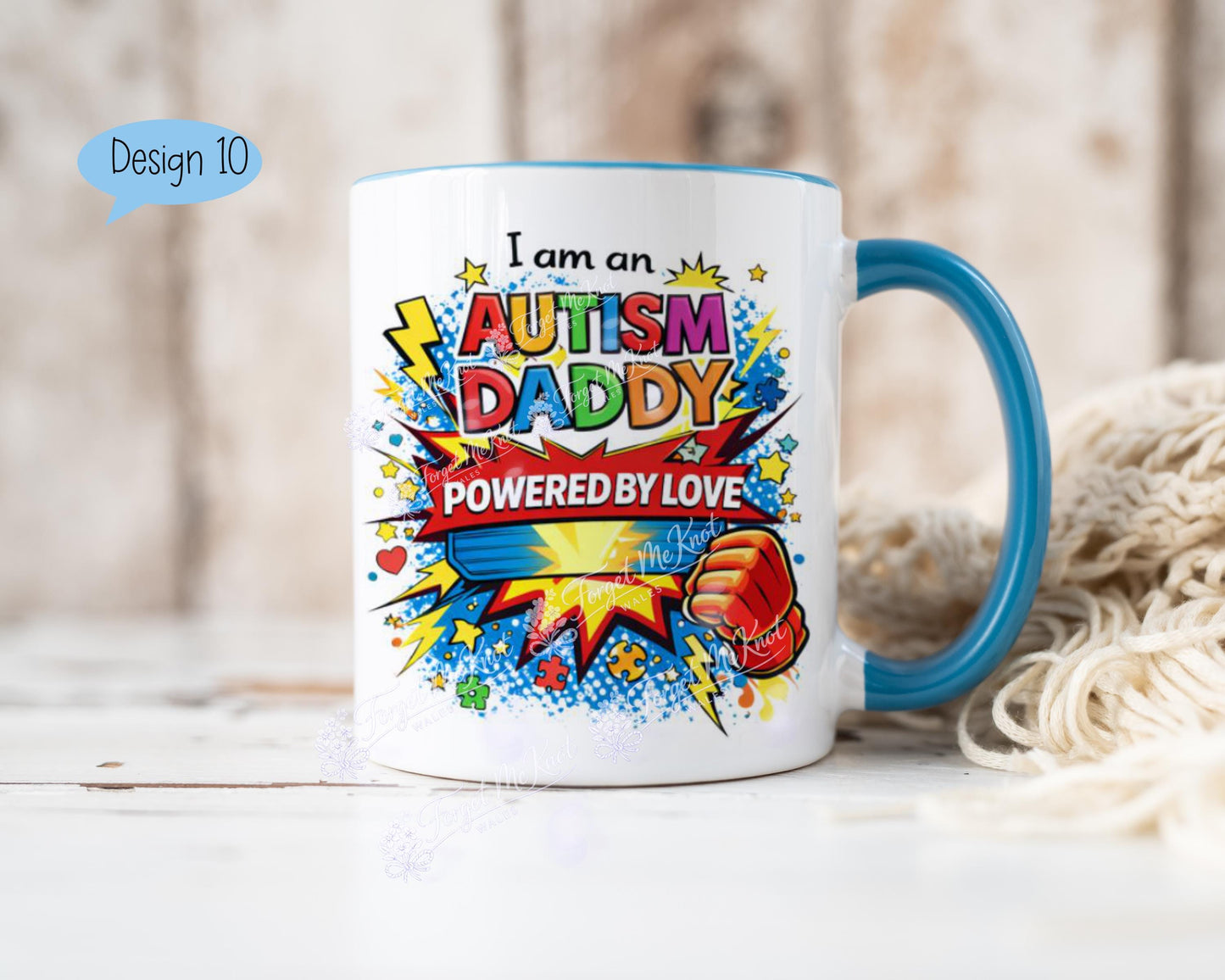 Autism Dad Mug - Fighting For My Hero Mug - Autism Awareness Gift For Dad - Special Needs Dad Gift - Father's Day Autism Mug