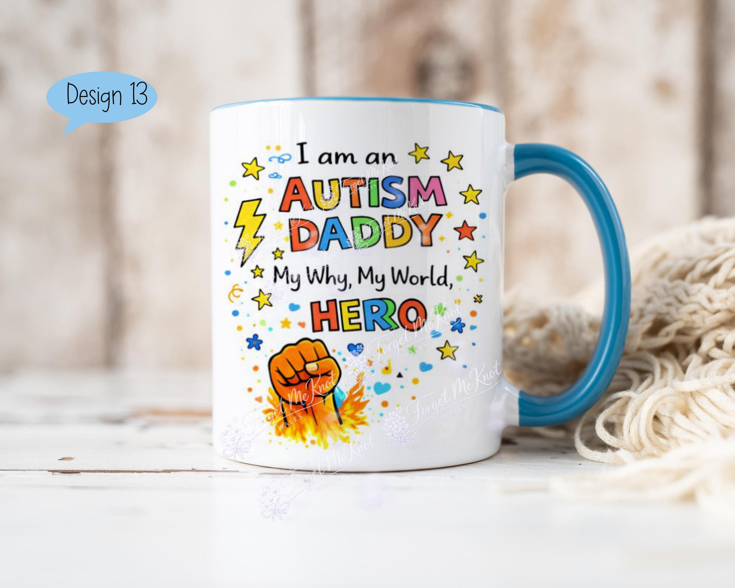 Autism Dad Mug - Fighting For My Hero Mug - Autism Awareness Gift For Dad - Special Needs Dad Gift - Father's Day Autism Mug