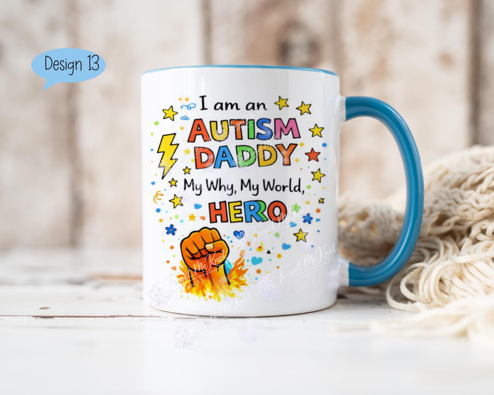 Autism Dad Mug - Fighting For My Hero Mug - Autism Awareness Gift For Dad - Special Needs Dad Gift - Father's Day Autism Mug