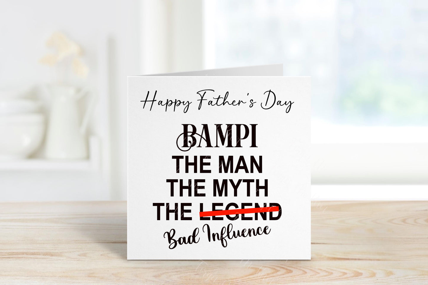 Funny Father’s Day Card for Grampy | The Man The Myth The Bad Influence Card | Personalised Father’s Day Card
