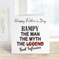 Funny Father’s Day Card for Bampy | The Man The Myth The Bad Influence Card | Personalised Father’s Day Card
