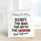 Funny Father’s Day Card for Bampy | The Man The Myth The Bad Influence Card | Personalised Father’s Day Card