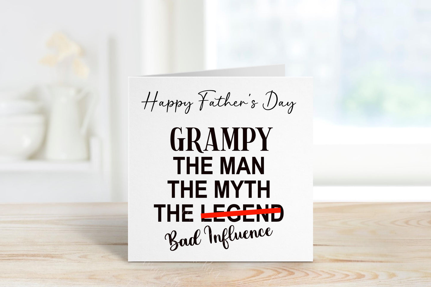 Funny Father’s Day Card for Grampy | The Man The Myth The Bad Influence Card | Personalised Father’s Day Card