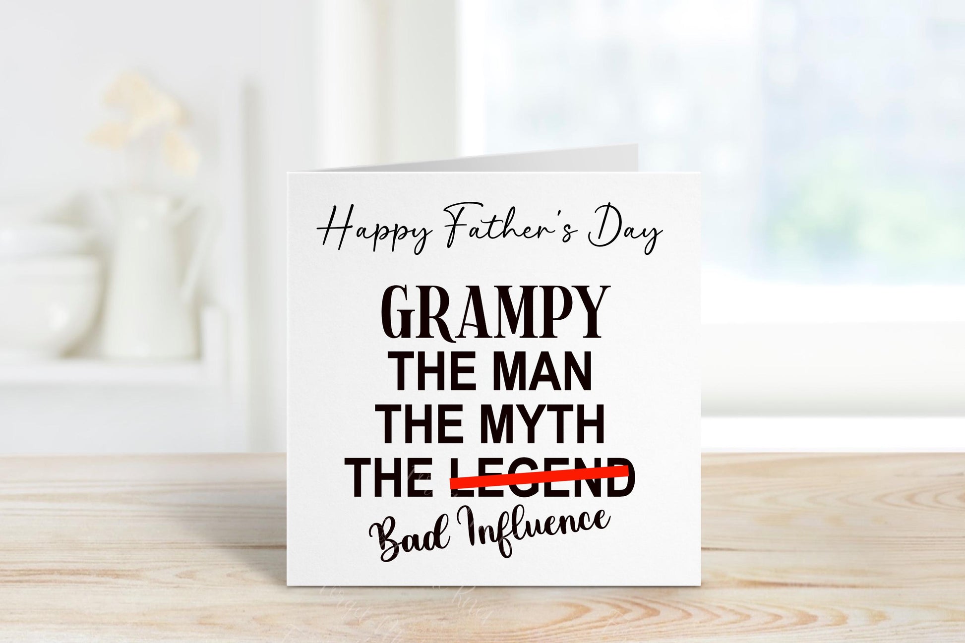 Funny Father’s Day Card for Bampy | The Man The Myth The Bad Influence Card | Personalised Father’s Day Card