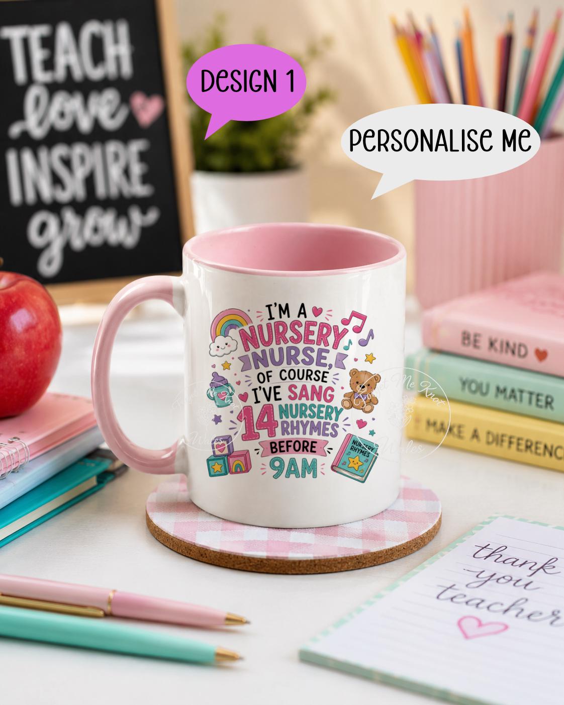 Nursery Nurse Mug & Coaster Set | Personalised Thank You Gift
