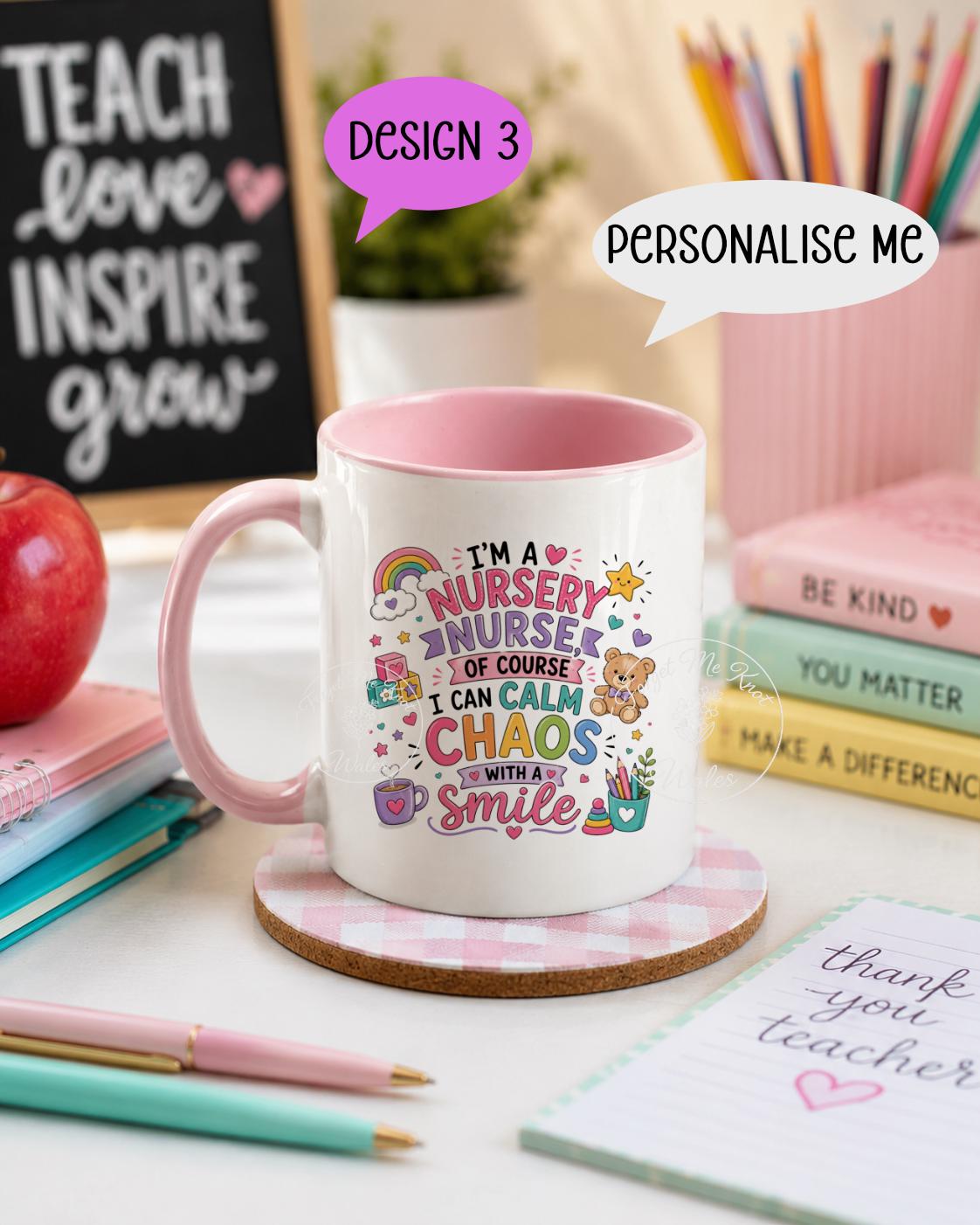 Nursery Nurse Mug & Coaster Set | Personalised Thank You Gift