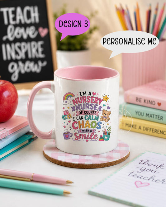 Nursery Nurse Mug & Coaster Set | Personalised Thank You Gift