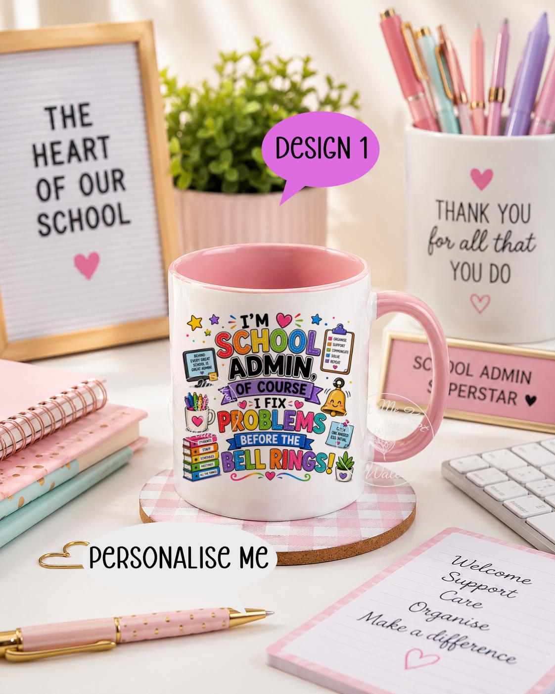 School Admin / Receptionist Mug & Coaster Set | Personalised Thank You Gift