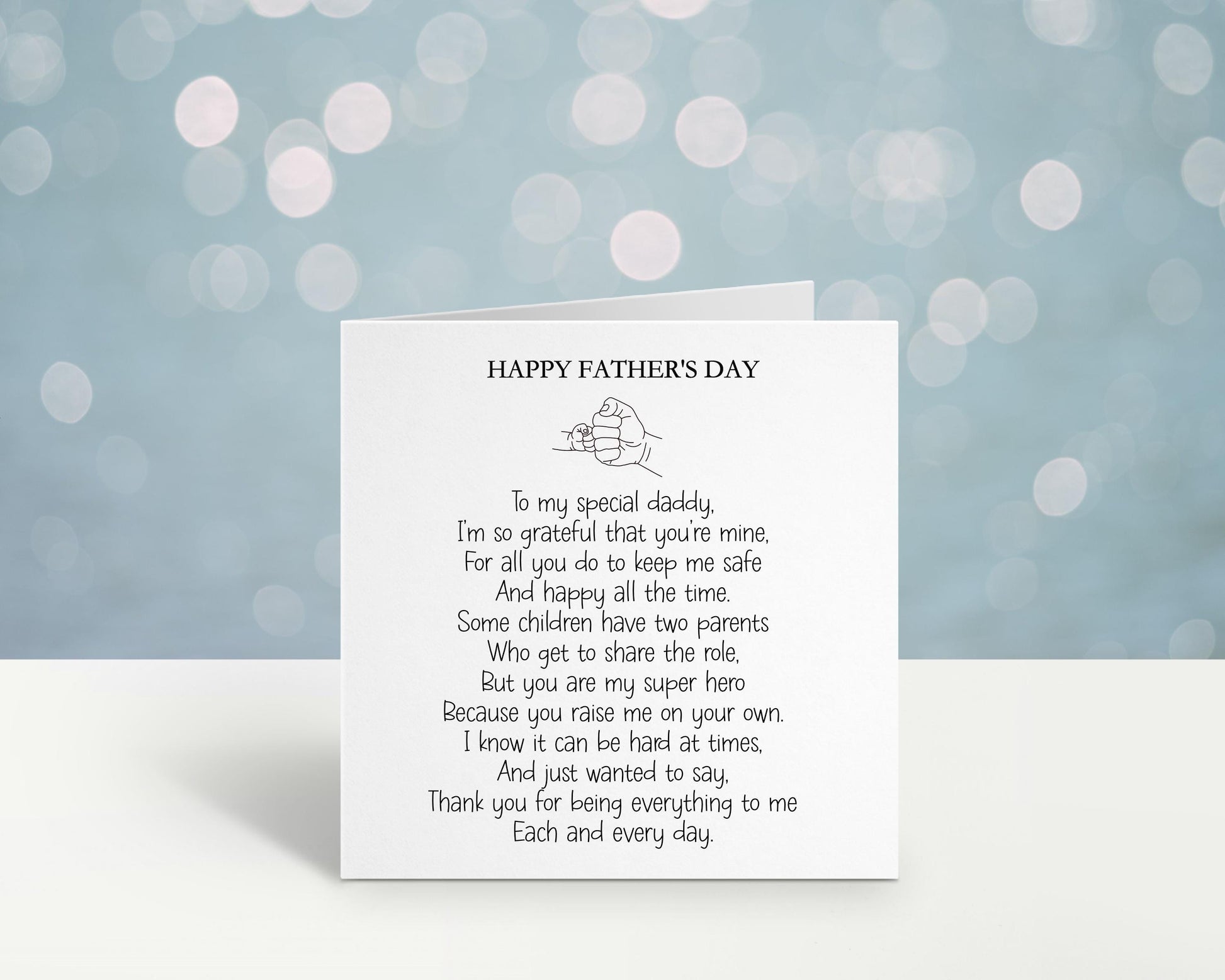 Fathers Day Card, Fathers Day Card For Single Dad, Father's Day Card With Poem Verse Fathers Day Card For One Parent Family