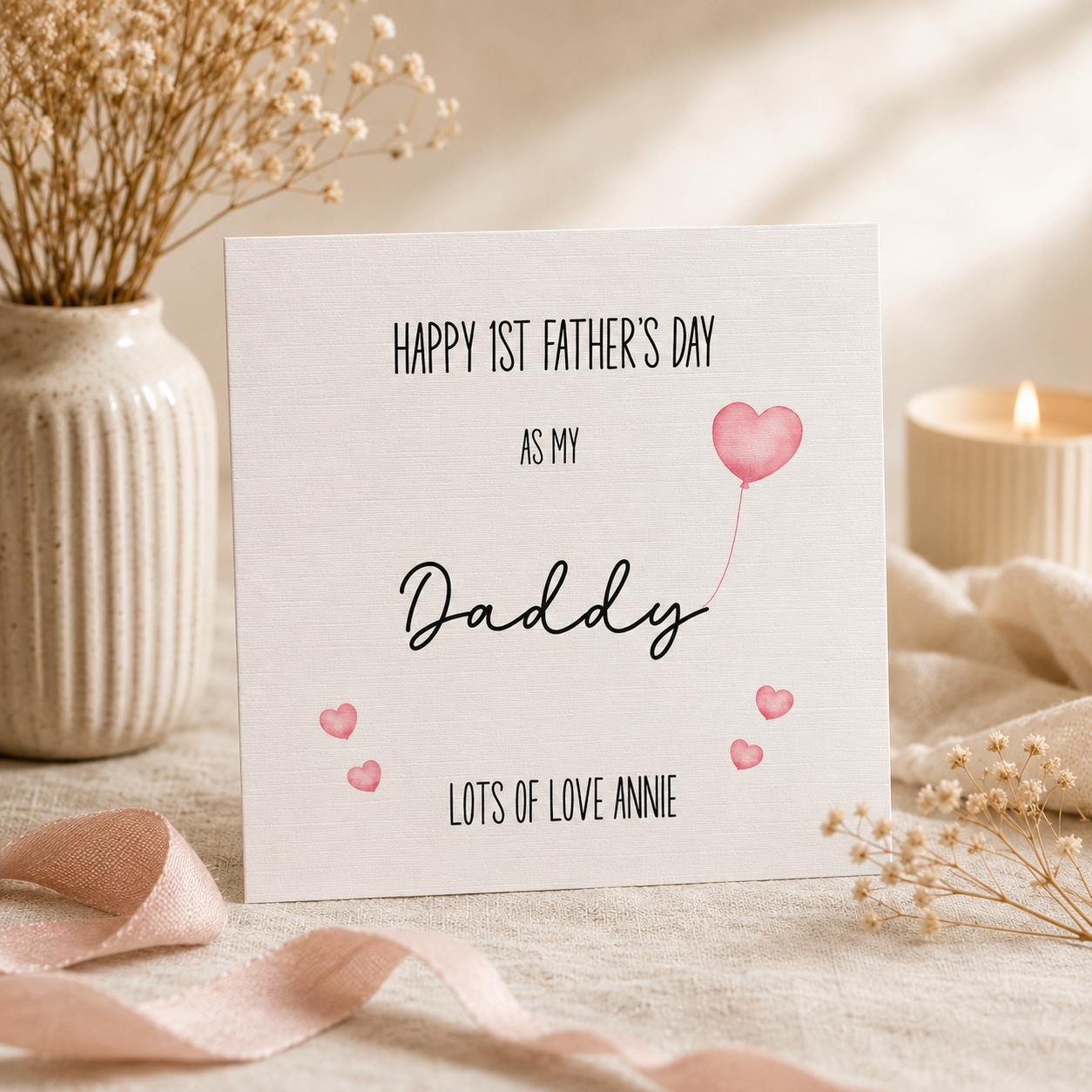 Personalised 1st Father’s Day Card | First Father’s Day Daddy Card | Custom Daddy, Dad Card from Baby