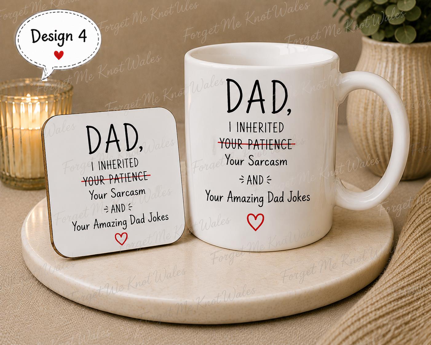 Funny Dad Mug | Dad Mug with Optional Coaster | Choose Design 1–9 | Father’s Day Mug | Funny Gift for Dad