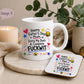Funny Father’s Day Mug & Coaster for Mum | Mum Doing Both Parents Gift | Choice of 9 Funny Designs | Cheeky Novelty Mug