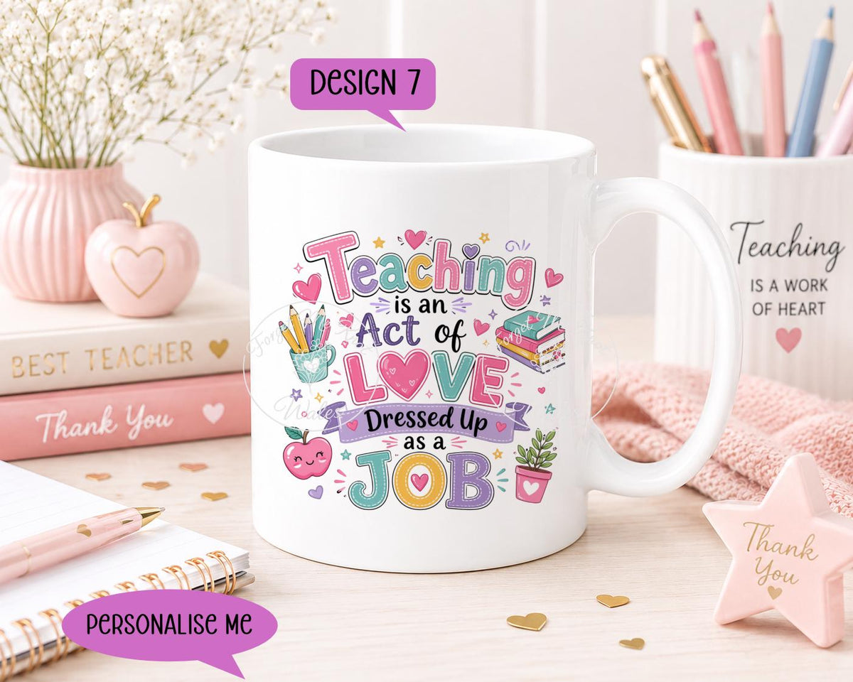 Teacher Mug & Coaster Gift | Personalised Teacher Mug | Thank You Teacher Gift | End of Term Gift