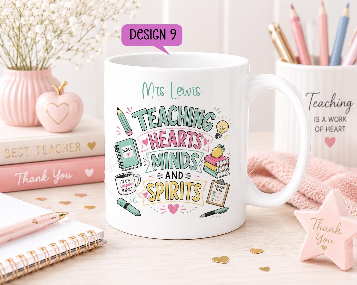 Teacher Mug & Coaster Gift | Personalised Teacher Mug | Thank You Teacher Gift | End of Term Gift