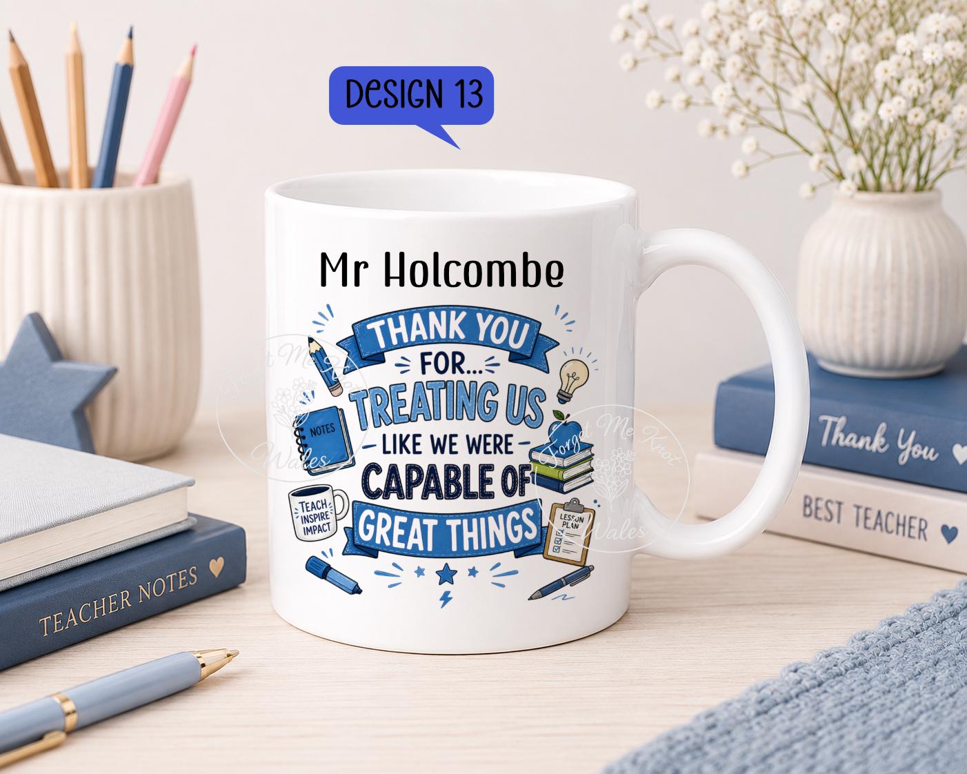 Teacher Mug & Coaster Gift | Personalised Teacher Mug | Thank You Teacher Gift | End of Term Gift