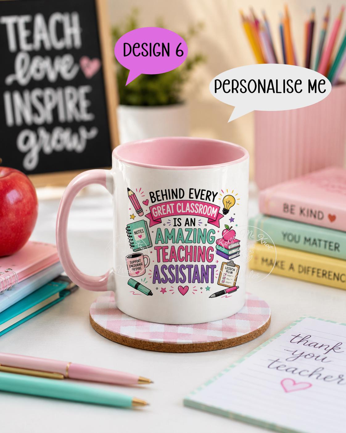 Teaching Assistant Mug & Coaster Set | Personalised Thank You Gift | Choose Mug Colour