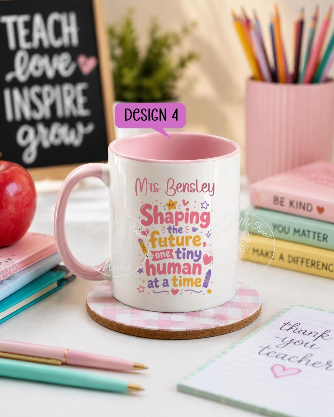 Teacher Mug & Coaster Gift | Personalised Teacher Mug | Thank You Teacher Gift | End of Term Gift