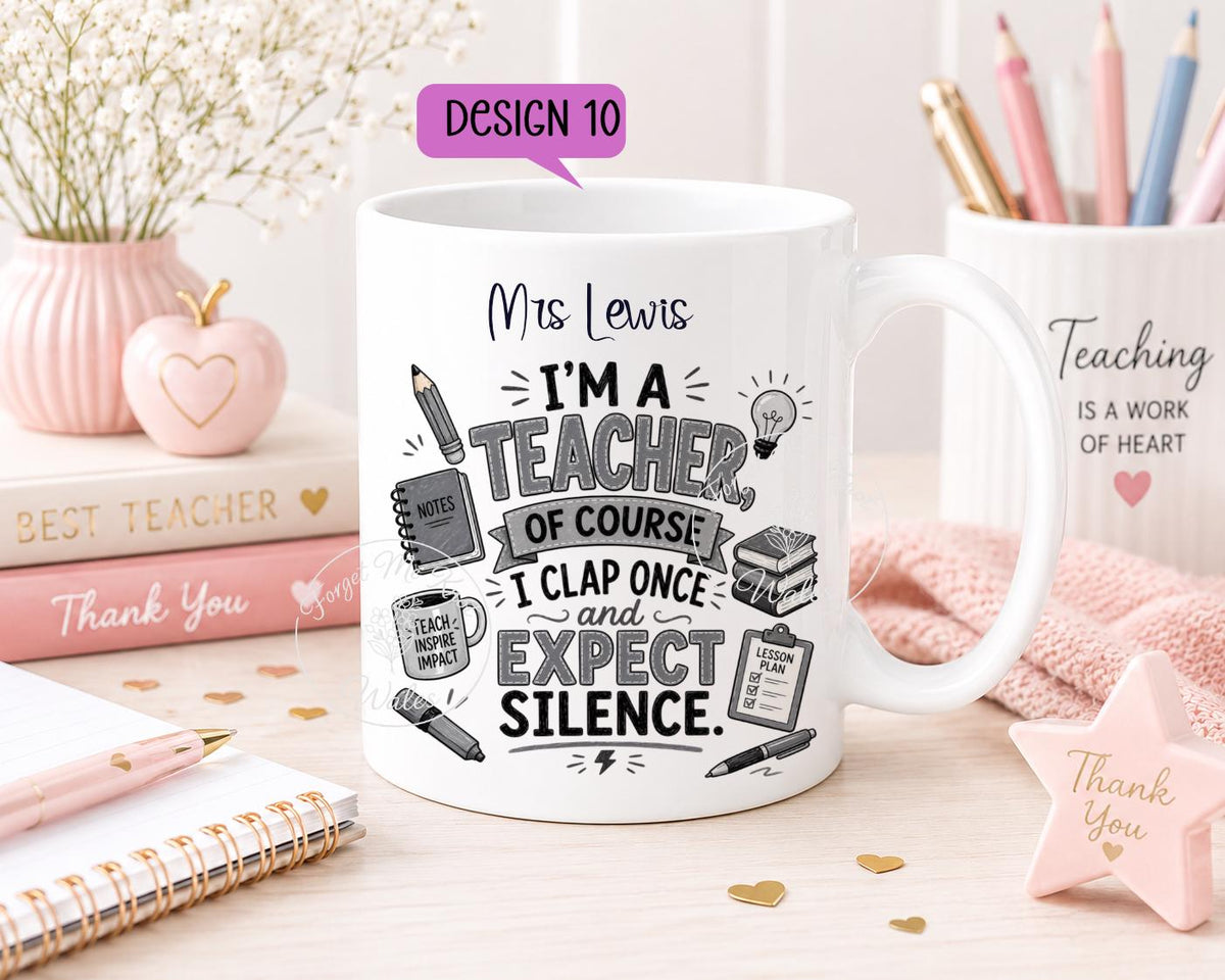 Teacher Mug & Coaster Gift | Personalised Teacher Mug | Thank You Teacher Gift | End of Term Gift